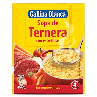 Sopa de ternera con estrellitas Gallina Blanca 74 g-0