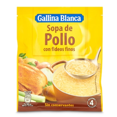 Sopa de pollo con fideos Gallina Blanca 71 g-0