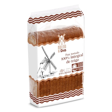Pan tostado integral El Molino de Dia 270 g-0