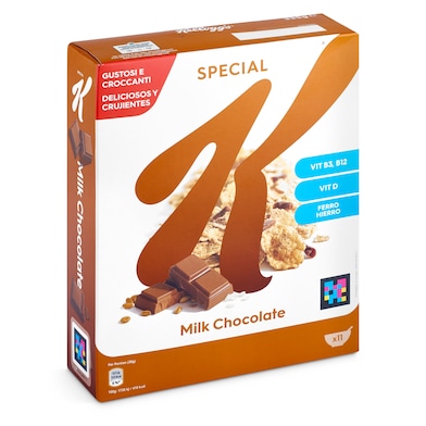 Cereales copos de trigo integral y arroz con virutas de chocolate con leche Kellogg's Special K 335 g-0