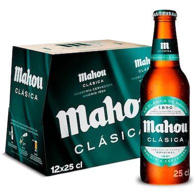 Cerveza clásica Mahou pack 12 x 25 cl-0