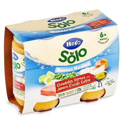 Puré de guisantes con jamón Hero 2 x 190 g-0