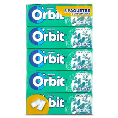 Chicles sabor eucalipto sin azúcar Orbit 5 unidades-0