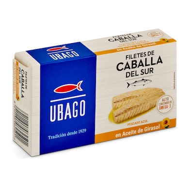 Filetes de caballa del sur en aceite de girasol Ubago 65 g-0