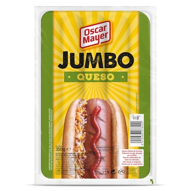 Salchichas cocidas jumbo con queso Oscar Mayer 350 g-0