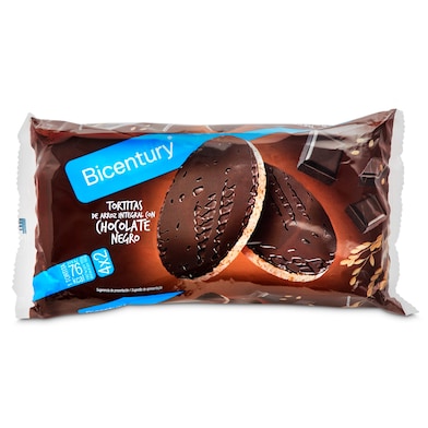 Tortitas de arroz integral con chocolate negro Bicentury 130 g-0