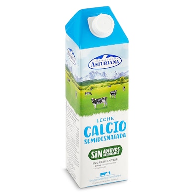 Leche semidesnatada calcio Asturiana 1 L-0