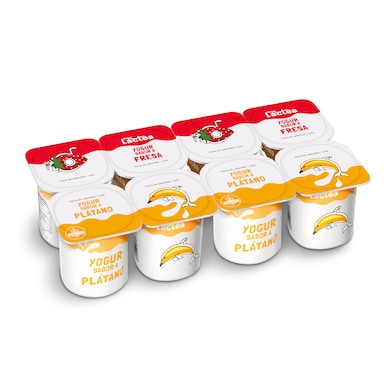 Yogur sabor fresa y plátano Dia Láctea 8 x 125 g-0