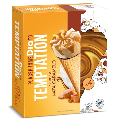 Conos de nata y caramelo Dia Temptation 4 x 68 g-0