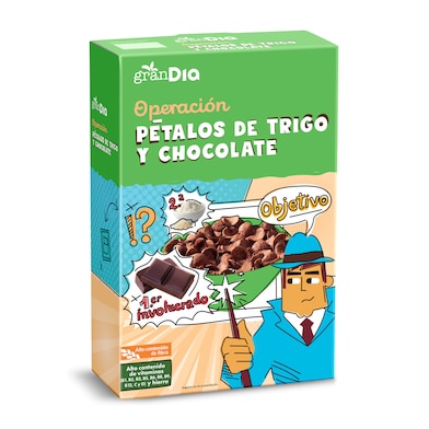 Cereales de pétalos de trigo y chocolate Gran Dia 500 g-0 Cereales de pétalos de trigo y chocolate Gran Dia 500 g-0
