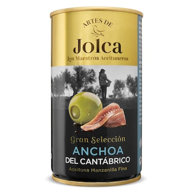 Aceitunas rellenas de anchoa del cantábrico Jolca 150 g-0
