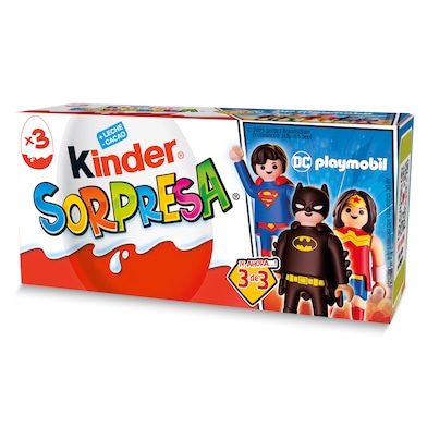 Huevos de chocolate con sorpresa 3 unidades Kinder 60 g-0 Huevos de chocolate con sorpresa 3 unidades Kinder 60 g-0