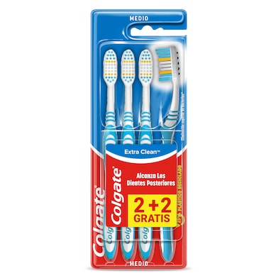 Cepillo de dientes Colgate Extra Clean 4 unidades-0
