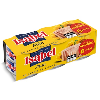 Atún en aceite de girasol Isabel 6 x 52 g-0